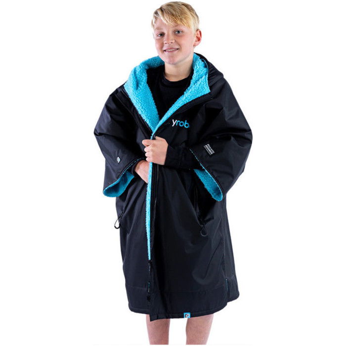 2024 Dryrobe Advance Junior Short Sleeve Change Robe V3 V3KSS - Black / Blue